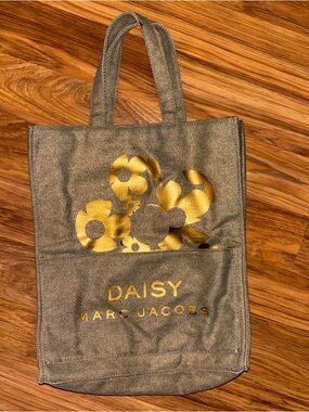 Marc Jacobs Gold Daisy Canvas Tote